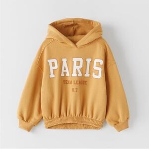 Zara Kids Mustard Paris Hoodie